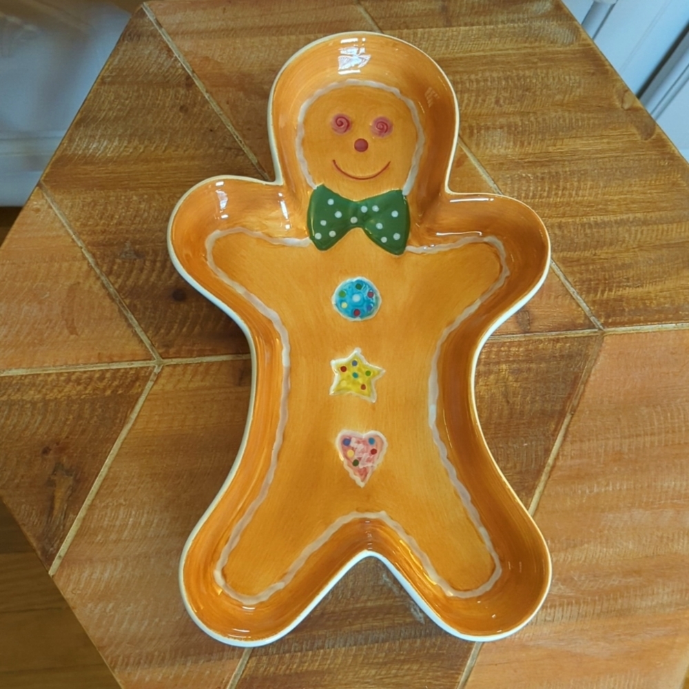 Home Interiors Holiday Gingerbread Cookie serving dish